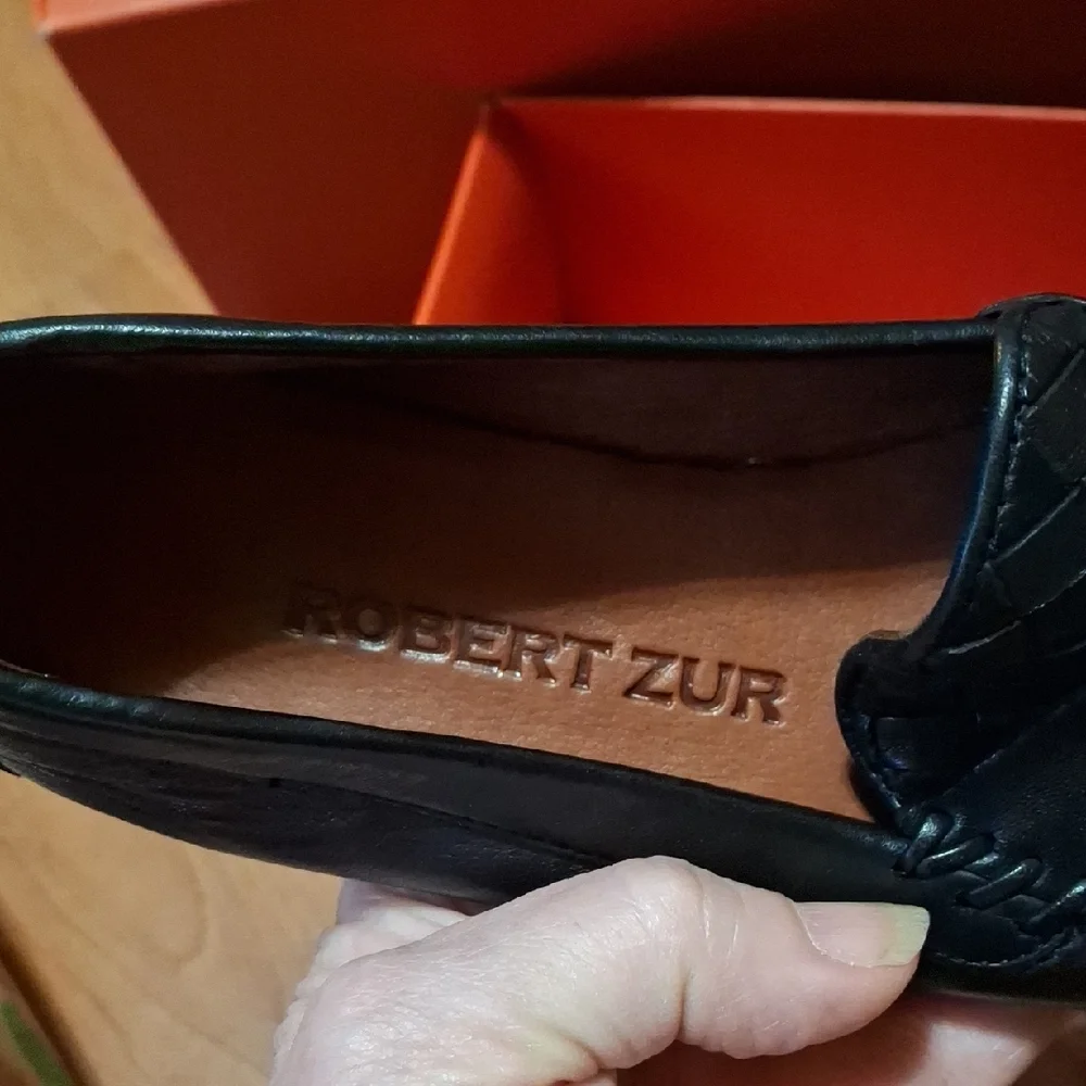 Robert Zur Black Woven Leather Loafers